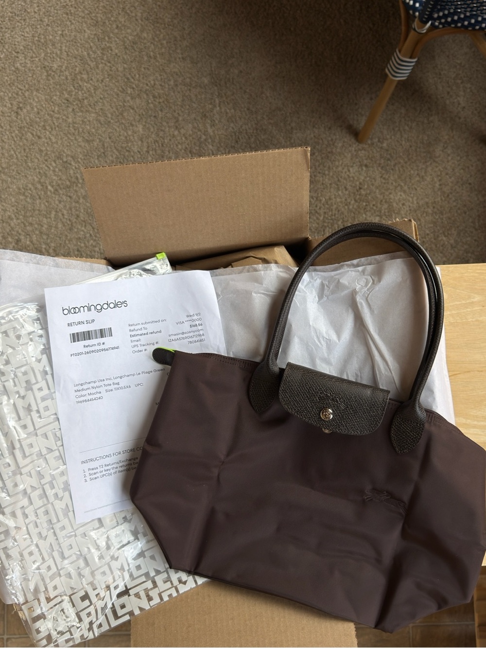 RARE authentic Medium longchamp le pliage green in mocha